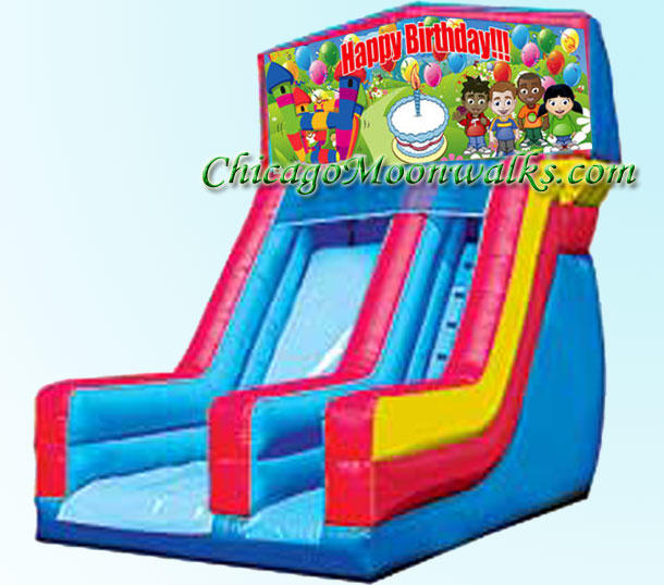 Happy Birthday Inflatable Slide Rental Chicago